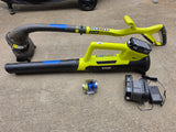 Ryobi 18v String Trimmer and Blower Set w/ Charger and Two Batteries