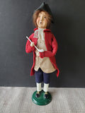 (F) Byers' Choice Carolers Colonial Williamsburg Signed "Man Holding Long Tobacco Pipe" Figurine