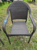 Two Brown All Weather Wicker Chairs