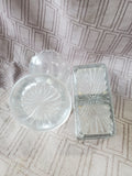 Pair of Clear Glass Baskets