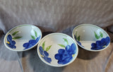 Lot of 3 Blue Floral Pasta Bowl