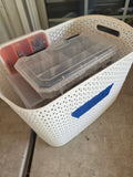 Lot of Five Hardware Storage Container w/Assorted Items Inside