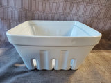 Crate & Barrel White Ceramic Berry Basket Colander