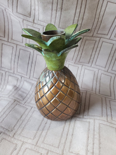 Brass Pineapple Candlestick Holder