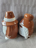 Pair of Rae Dunn "Gather" and "Blessed" Pilgrim Figurines