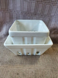 Pair of White Ceramic Berry Baskets