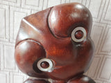 Carved Wooden Maori Folk Art Tiki Figurine