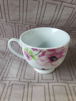 White Ceramic Dragonfly Teacup and Saucer Set