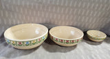 3 Piece Hungarian Pottery Nesting Mixing Bowl Set