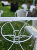 Classic White Iron Patio Dining Set, 7-Pieces + Cover **Read description**