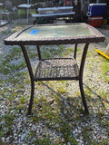 2-Tier All-Weather Wicker Side Table