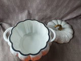 Cook's Essentials 3.5 Qt White Cast Iron Pumpkin Dutch Oven