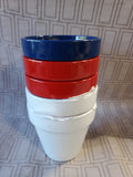Lot of 5 Red, White, and Blue Small Planters