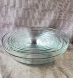 9 Piece Duralex Clear Glass Nesting Mixing Bowl Set