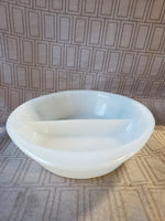 Glasbake "Green Daisy" Milk Glass Divided Dish