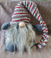 Stuffed Gnome with Posable Christmas Hat Doorstop