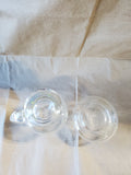 Clear Glass Shamrock Creamer and Sugar Set