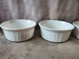 Set of 4 Corning Ware "French White" Individual Serving Size Souffle Dishes