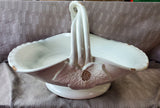 White Glazed Ceramic Bowl with Handle