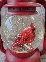 Cardinal Holiday Snowglobe Lantern WORKS