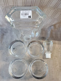 5 Piece UVA Clear Glass Decanter and Lowball Tumbler Set