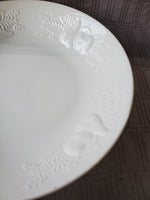 Crate and Barrel Embossed Fruit Ceramic Serving Bowl