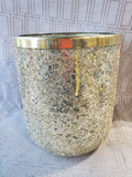 Gold Toned Mosaic Glass Vase