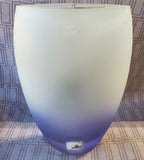 Frosted Glass Vase with Feather Design