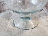 Etched Clear Glass Pedestal Trifle Dish