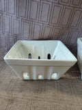 Pair of White Ceramic Berry Baskets