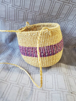 (A) Hand Woven African Folk Art Shopping Basket