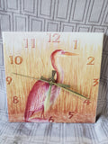Ceramic Tile Heron Bird Clock WORKS