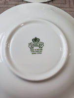 Aynsley Fine Bone China Dark Green and White Rose Teacup and Saucer Set