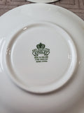 Aynsley Fine Bone China Dark Green and White Rose Teacup and Saucer Set