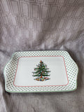 Spode Christmas Tree Polka Dot Dessert Tray
