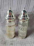Metal and Glass Salt and Pepper Shakers