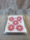 Set of 4 Fused Glass Pink Floral Trinket Dishes