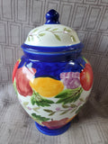 Hand Painted Ceramic "Biscotti" Jar