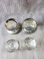Pair of Silverplate and Glass Candlesticks