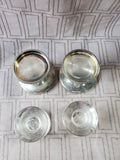 Pair of Silverplate and Glass Candlesticks