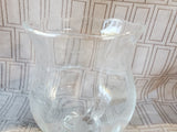 Clear Glass Etched Pedestal Vase