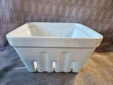 Crate & Barrel White Ceramic Berry Basket Colander
