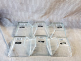 Set of 6 Crisa Clear Glass Square Bowls