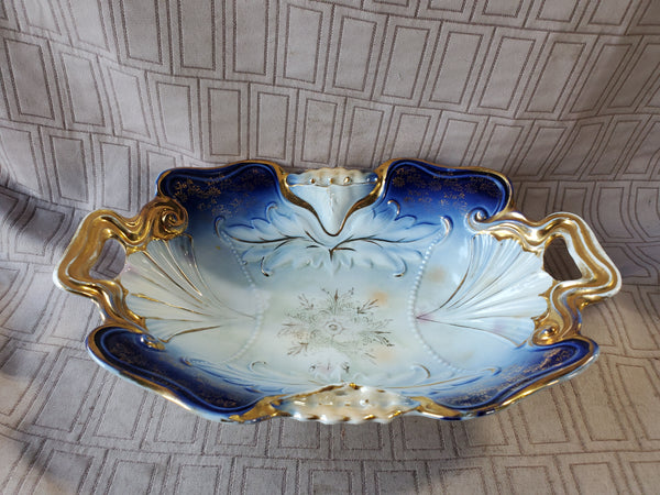 Blue and Gold Toned Decorative Tray