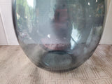 Blue Glass Balloon Shaped Floor Vase (B)