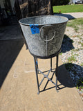 Galvanized 18" Steel Tub on Black Metal Stand