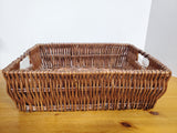 Rectangular Woven Dark Wicker Basket