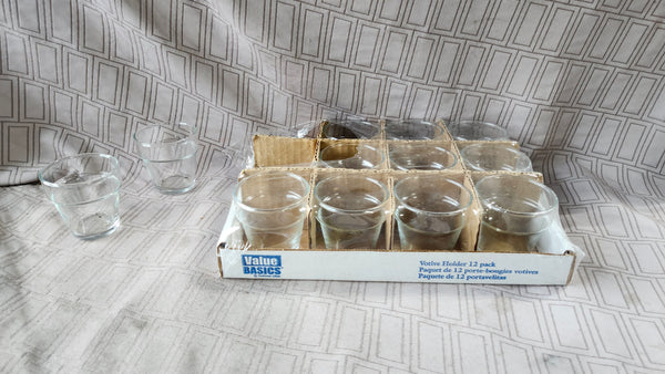12 Pack of Clear Glass Candle Votives