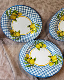 Set of 4 Colonial Williamsburg Melamine Lemon Dinner Plates