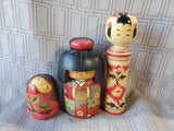 Lot of 3 Asian Inspired Kokeshi Dolls (B)